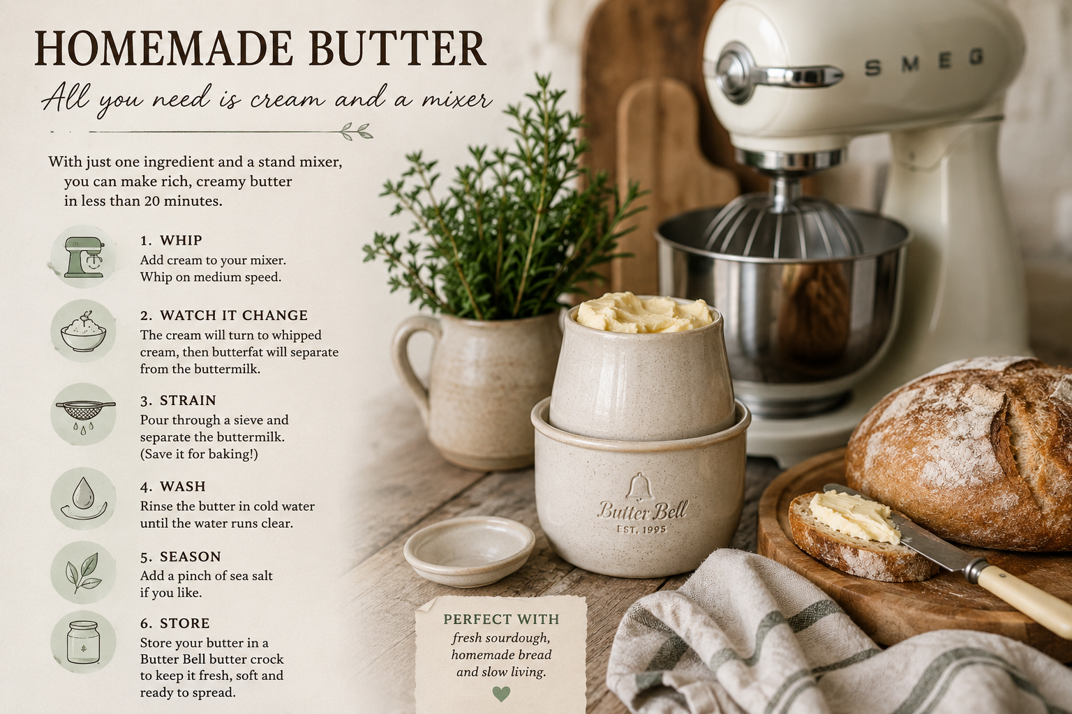 Homemade Butter: All You Need is Cream and a Mixer