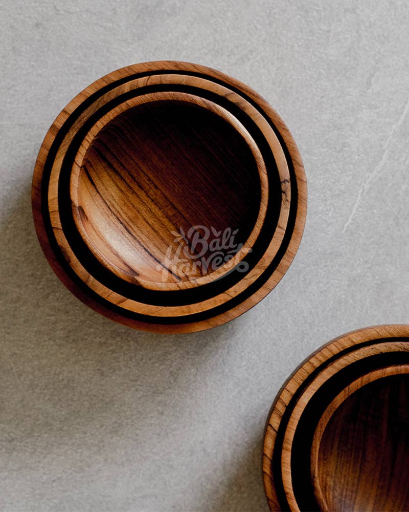 Teak Wooden Bowl Set | Set of 3