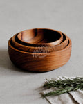 Teak Wooden Bowl Set | Set of 3