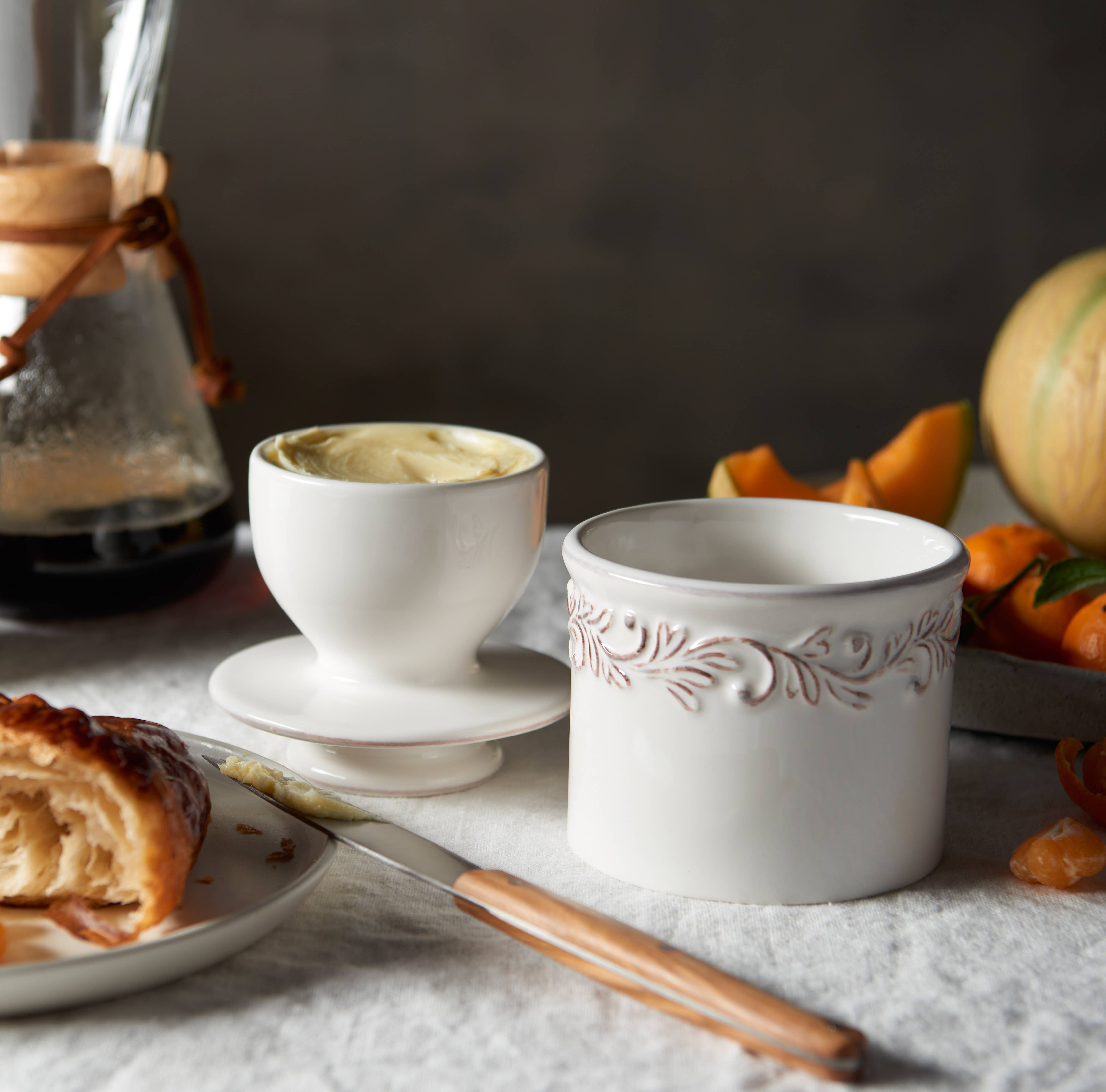 The Original & Best Butter Bell® Crock - Antique White Linen
