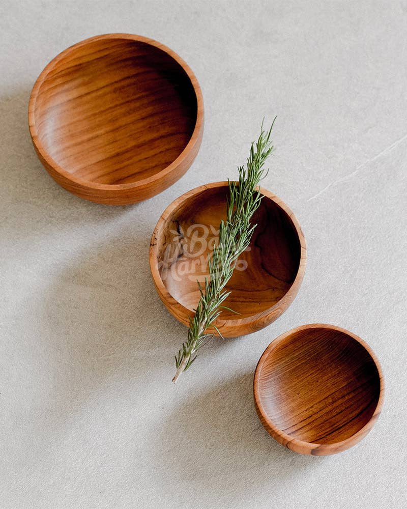 Teak Wooden Bowl Set | Set of 3