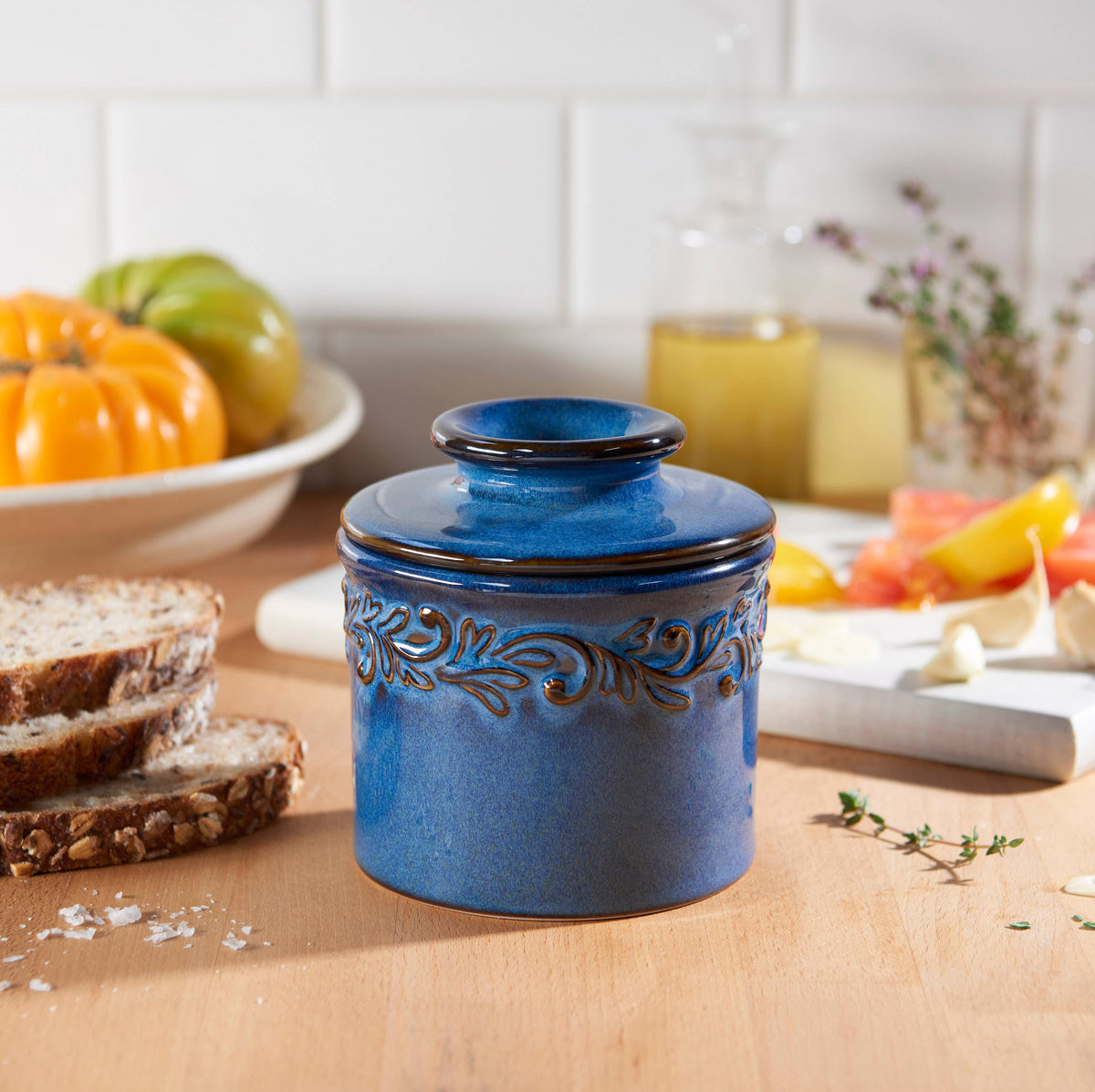 Butter Bell Butter Crock in Antique Denim Blue