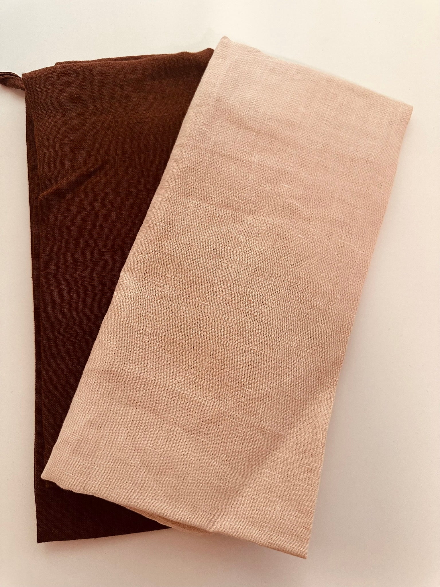 Tea Towel Set | Chocolate Marshmallow  | Two French Linen Tea Towels