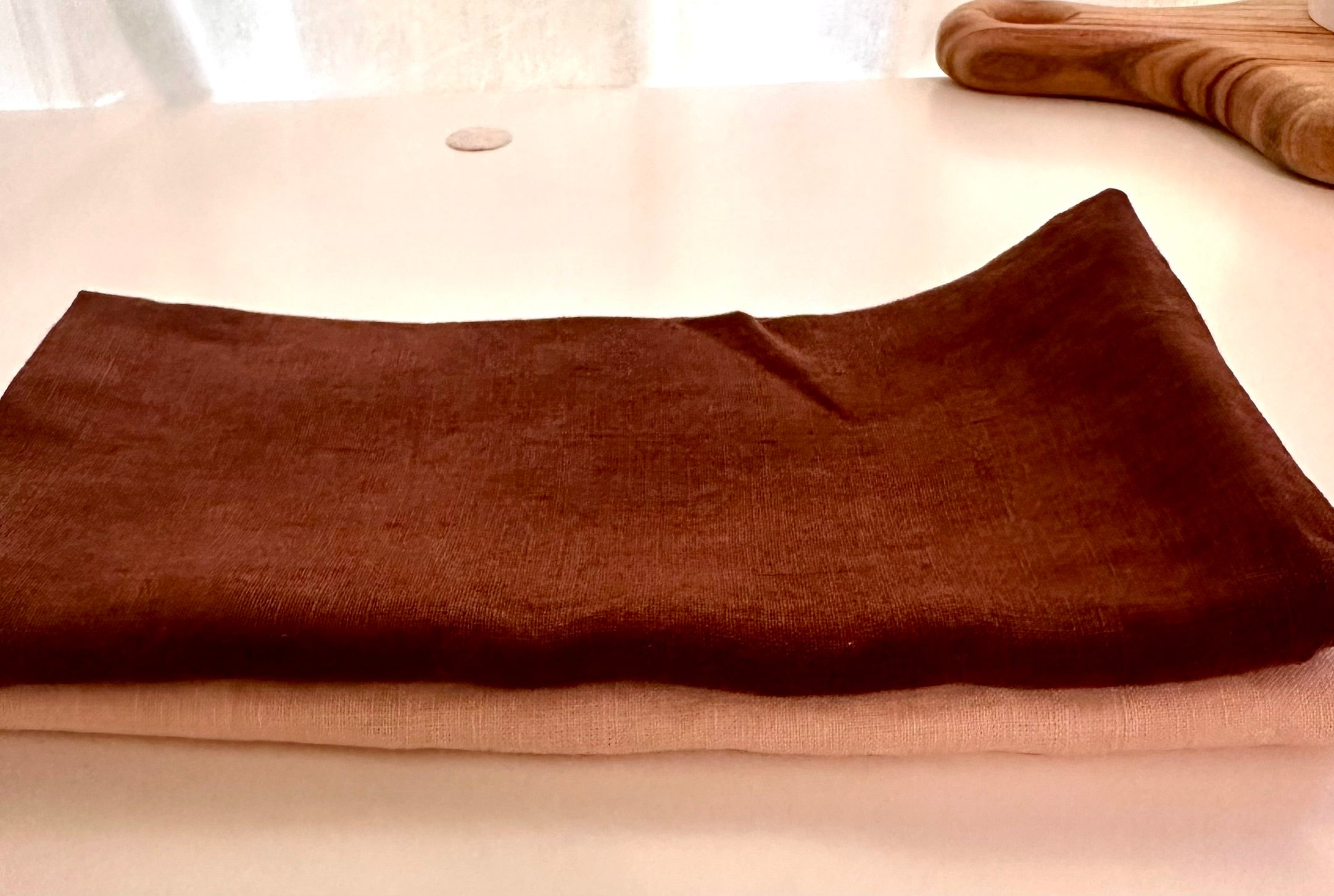 Tea Towel Set | Chocolate Marshmallow  | Two French Linen Tea Towels
