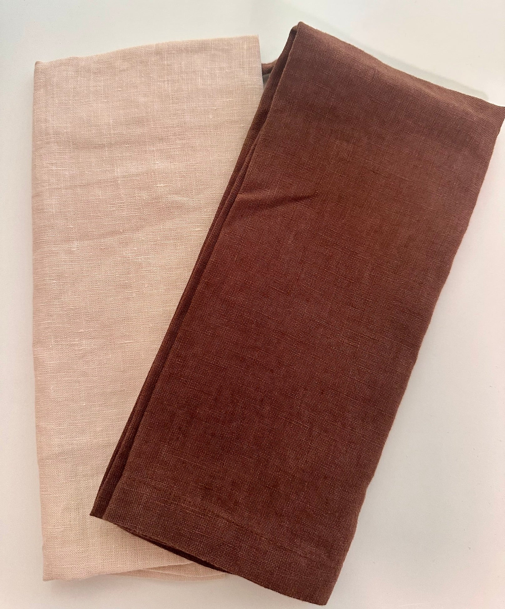 Tea Towel Set | Chocolate Marshmallow  | Two French Linen Tea Towels