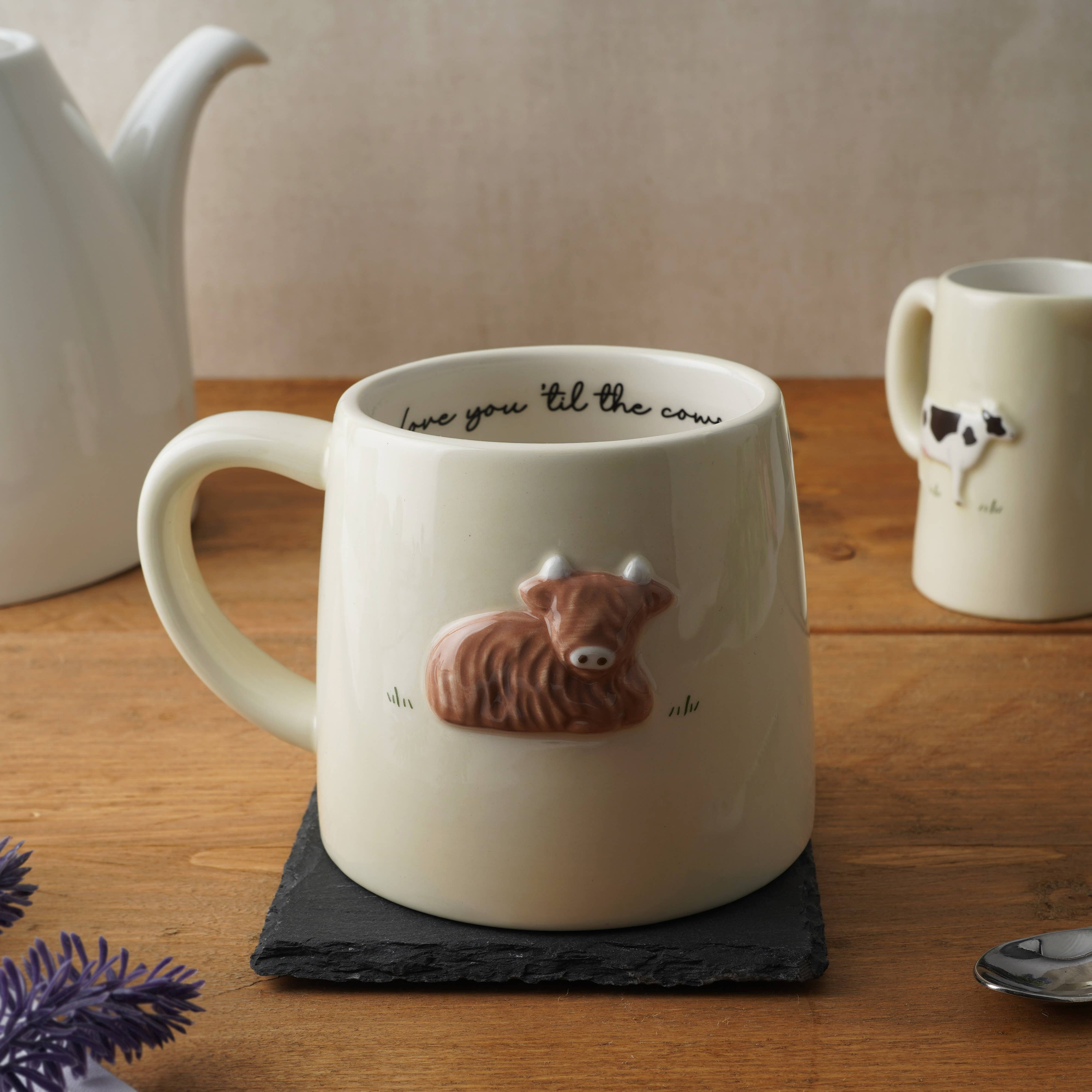 Farmhouse Highland Cow ceramic mug 