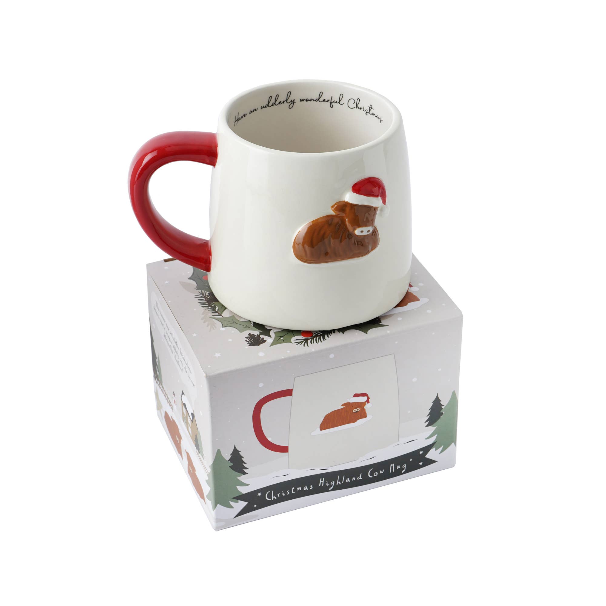 Farmhouse highland cow christmas mug bramble farm