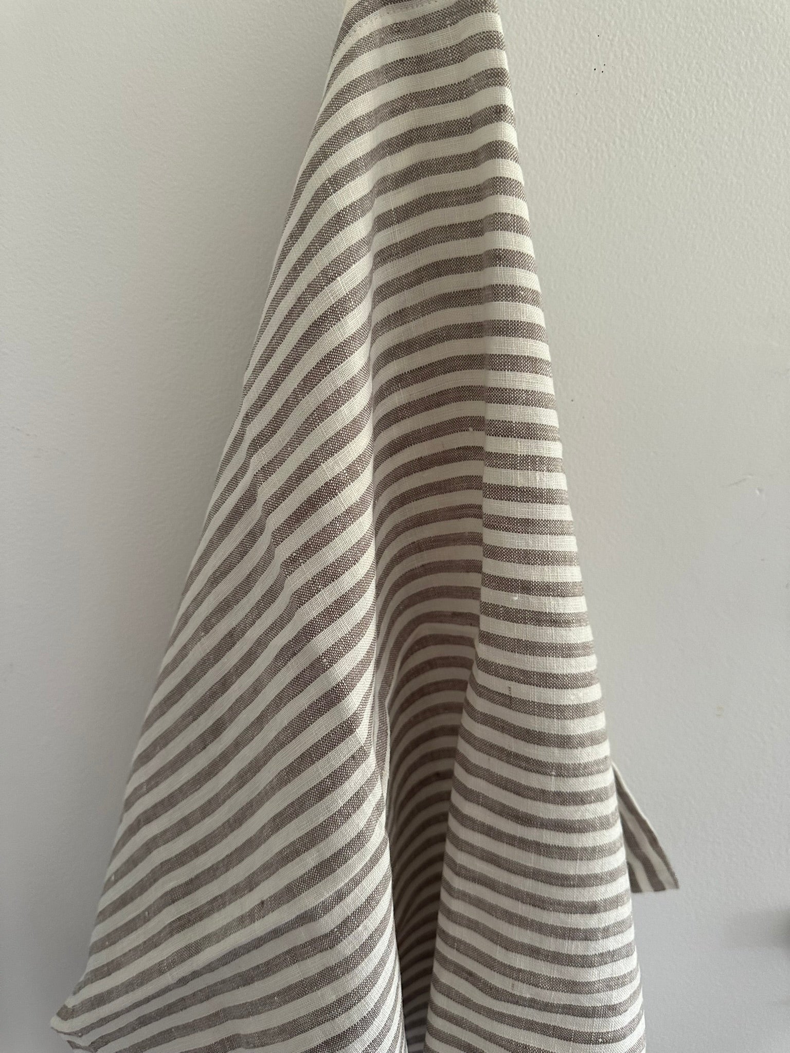 French Linen Tea Towel | Grey Stripe