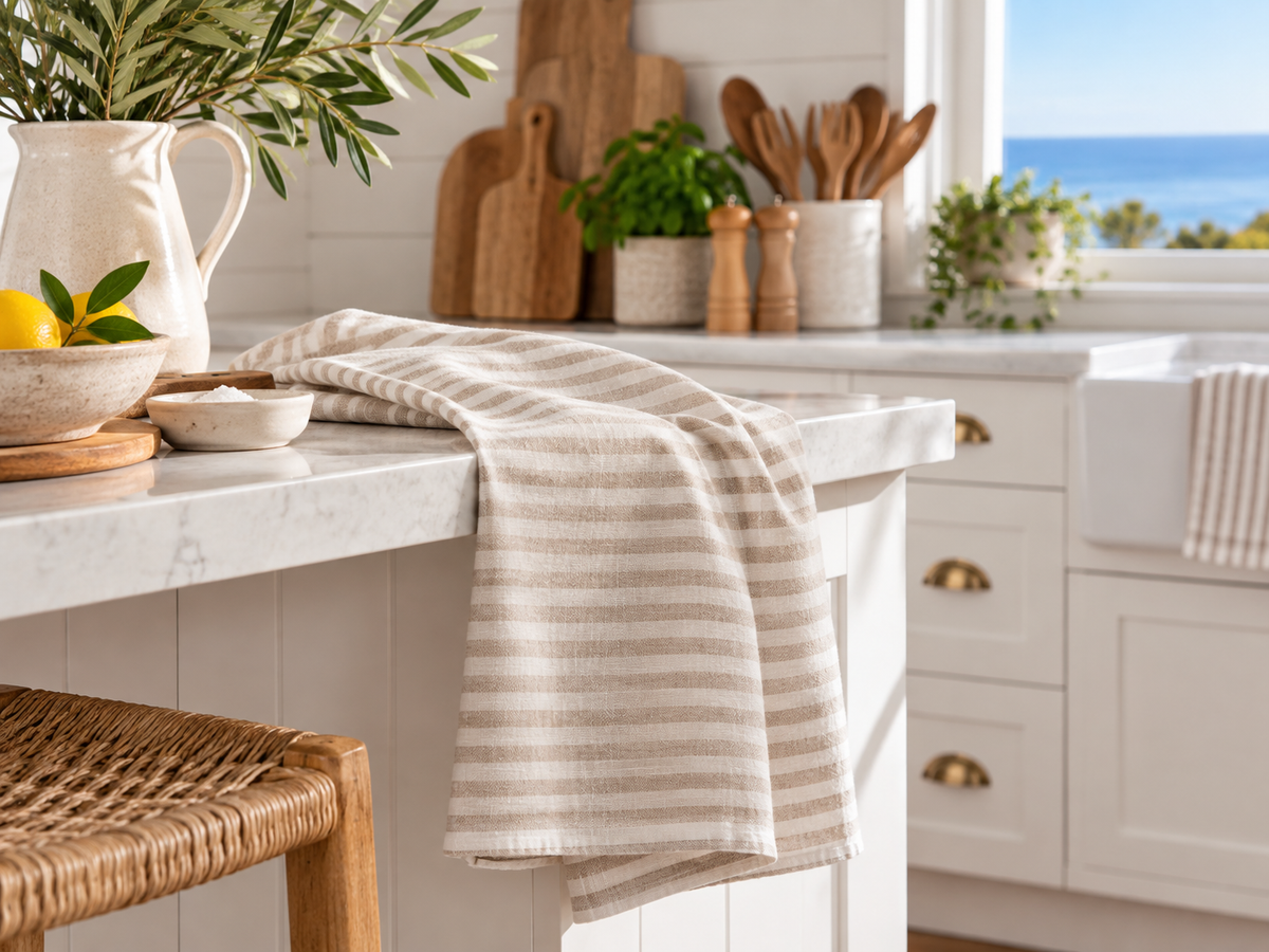 French Linen Tea Towels by the Eumundi Trading Co