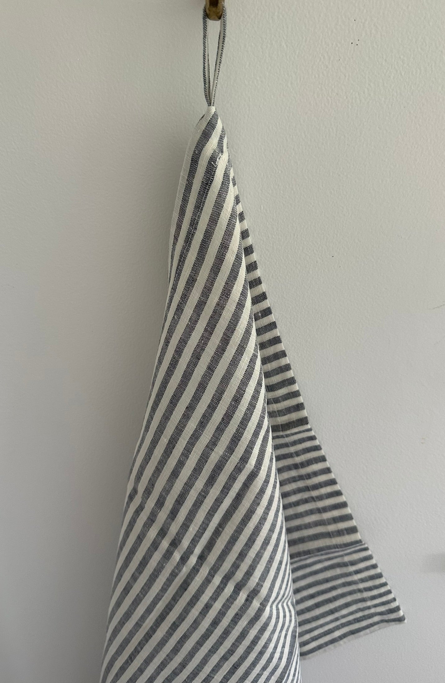 Tea Towel Set | Blue Duck Stripes | Two x French Linen Tea Towels
