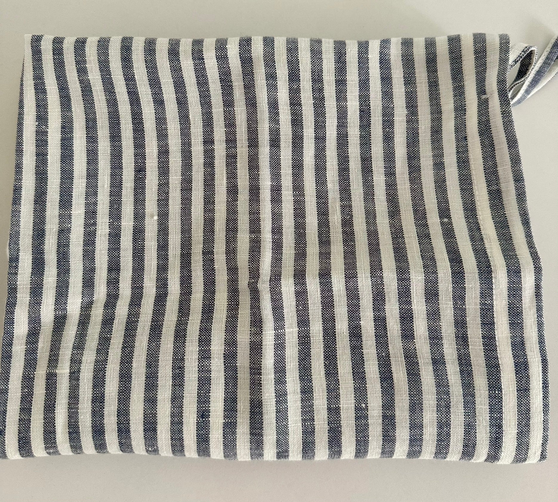 Tea Towel Set | Blue Duck Stripes | Two x French Linen Tea Towels