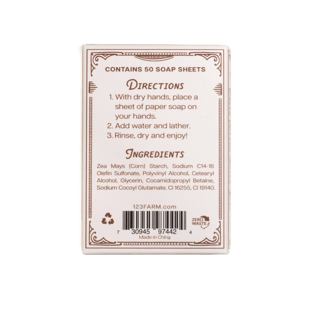 Fresh Cotton Scented Paper Soap great for purses, pockets and travel