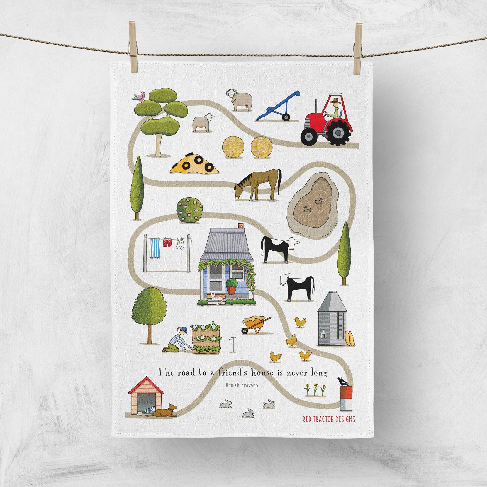 Linen Tea Towel | Friends for Life | 100% Linen