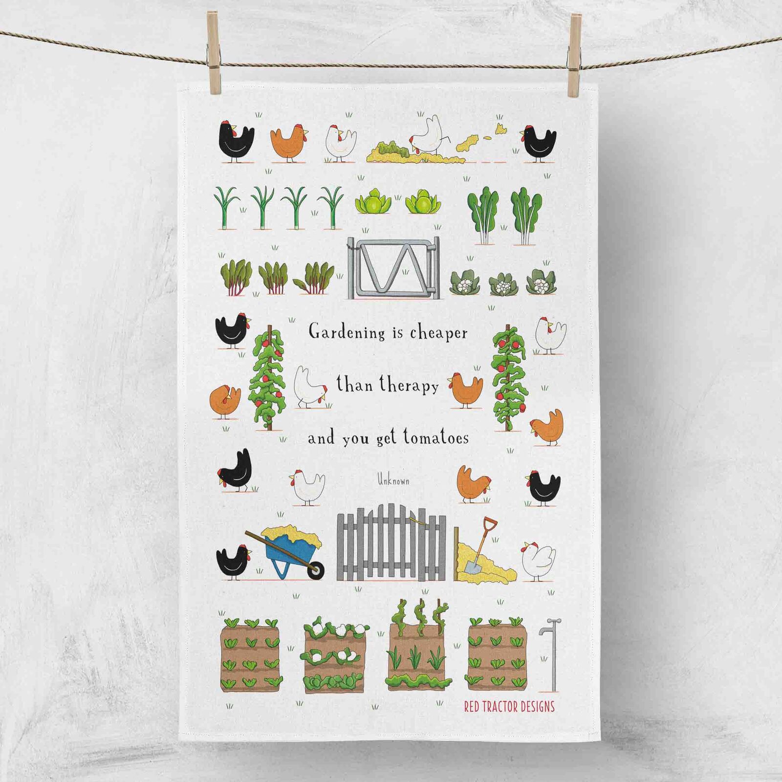 Linen Tea Towel | Garden Therapy | 100% Linen