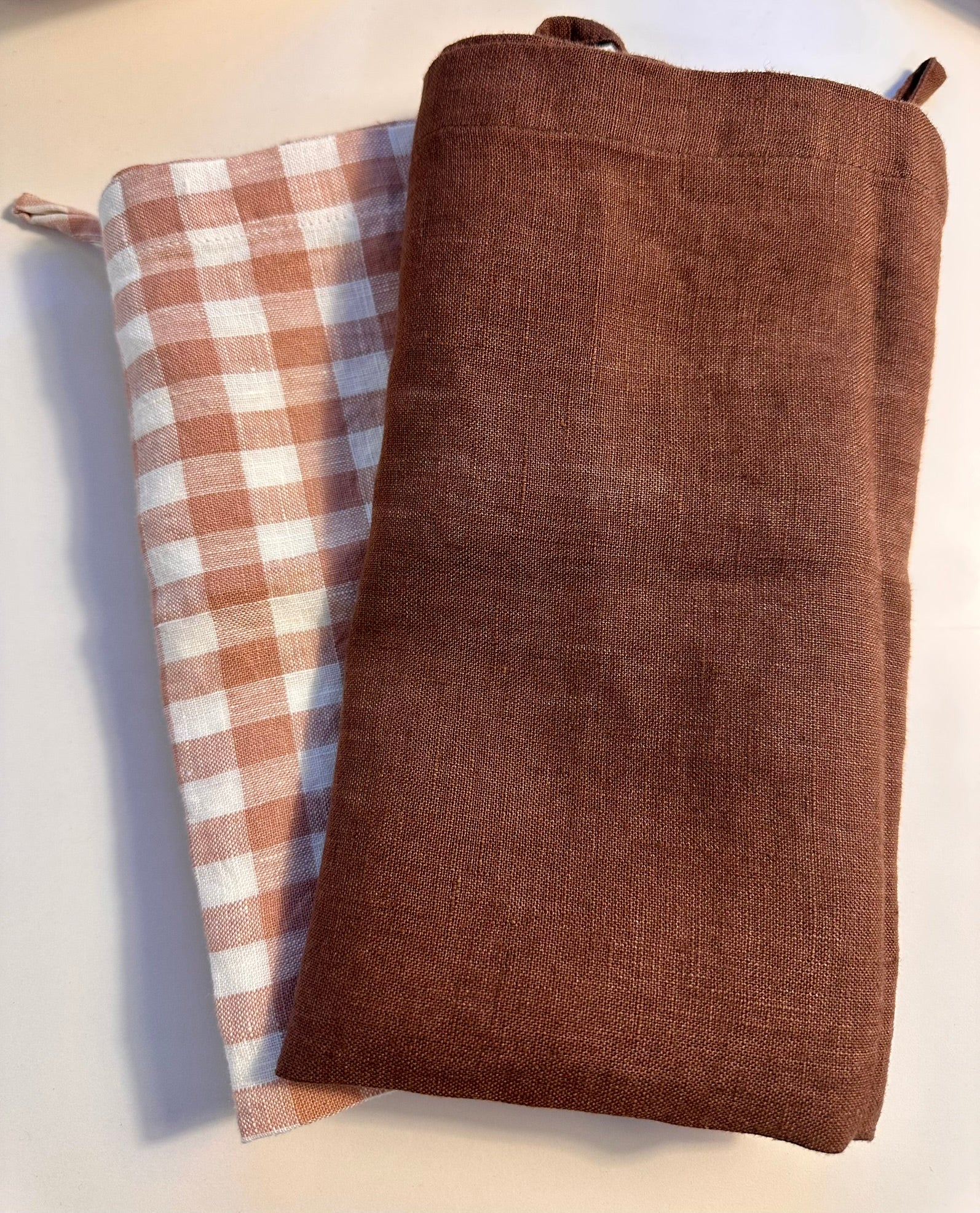 Gingham french linen tea towels