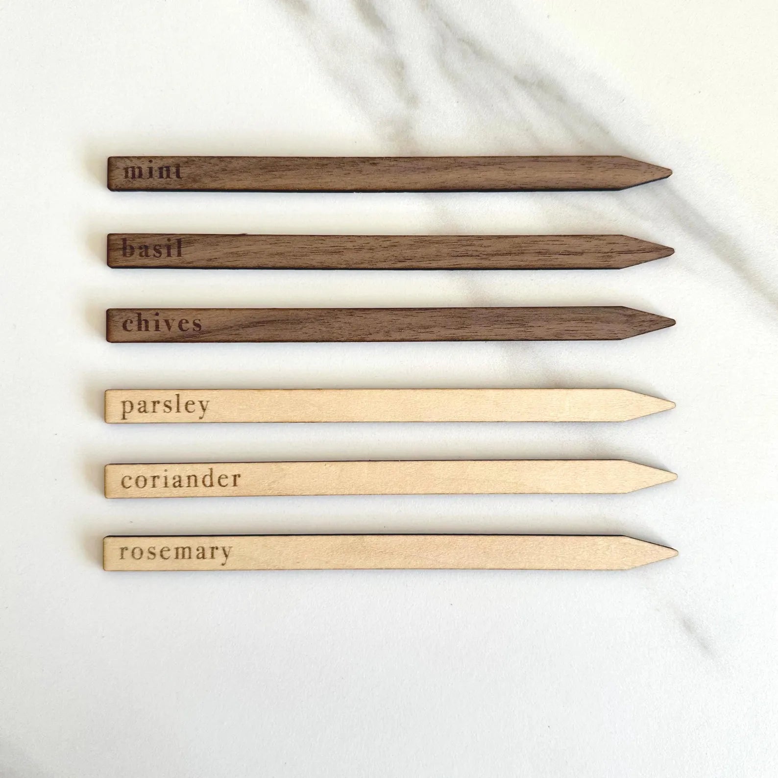 Wooden Herb Plant Markers - Set of 12