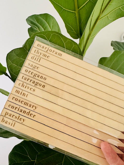 Wooden Herb Plant Markers - Set of 12