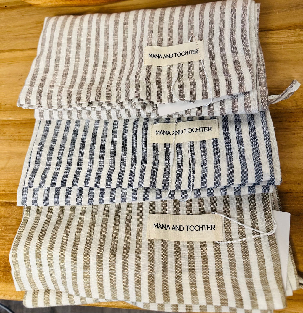 Tea Towel | Pure French Linen - Marine Stripes