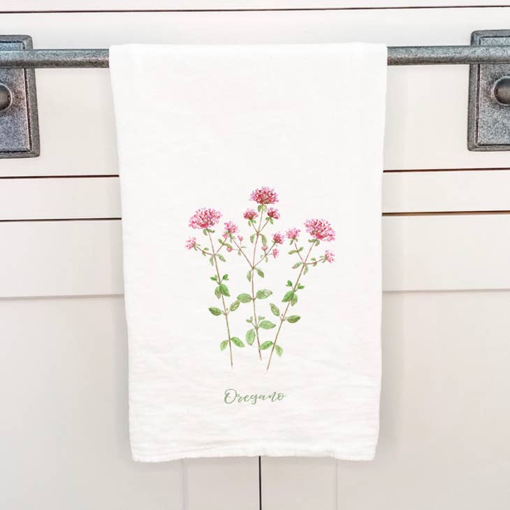 Oregano_Flowers_Cotton_Flour_Sack_Tea_Towel The Eumundi trading Co