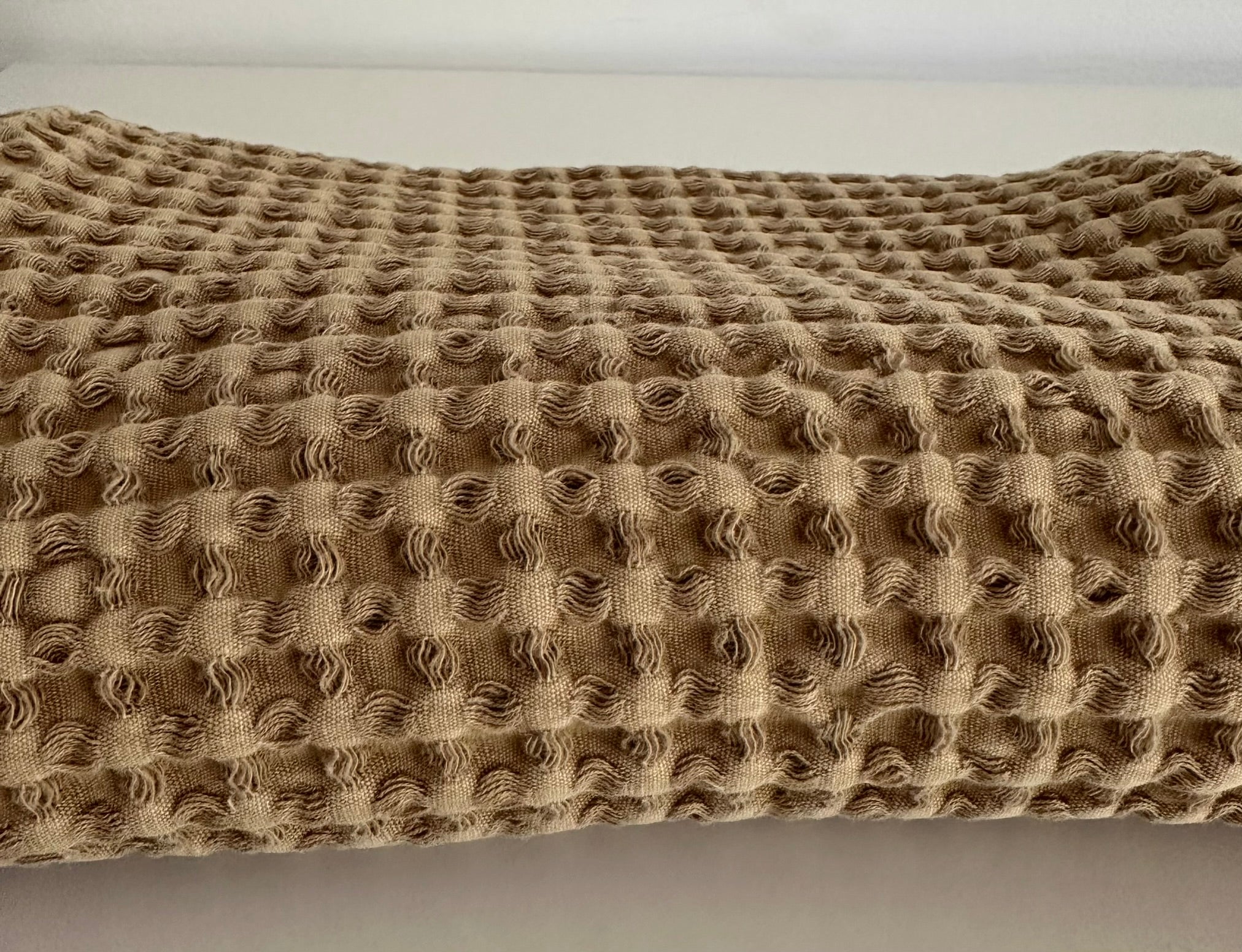 Cotton Waffle Tea Towel | Caramel | 100% Organic Cotton