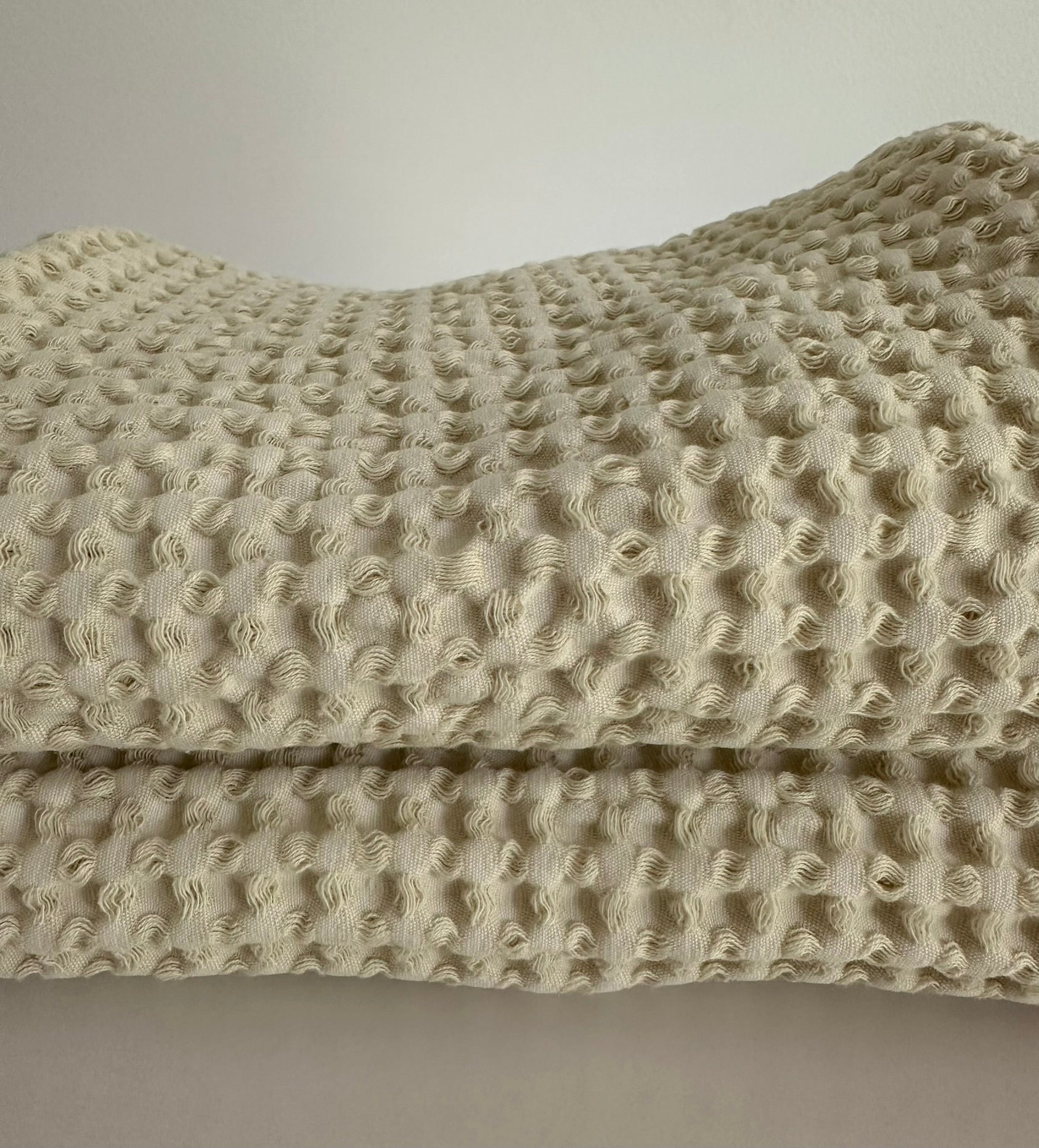 Cotton Waffle Tea Towel | Cream | 100% Organic Cotton