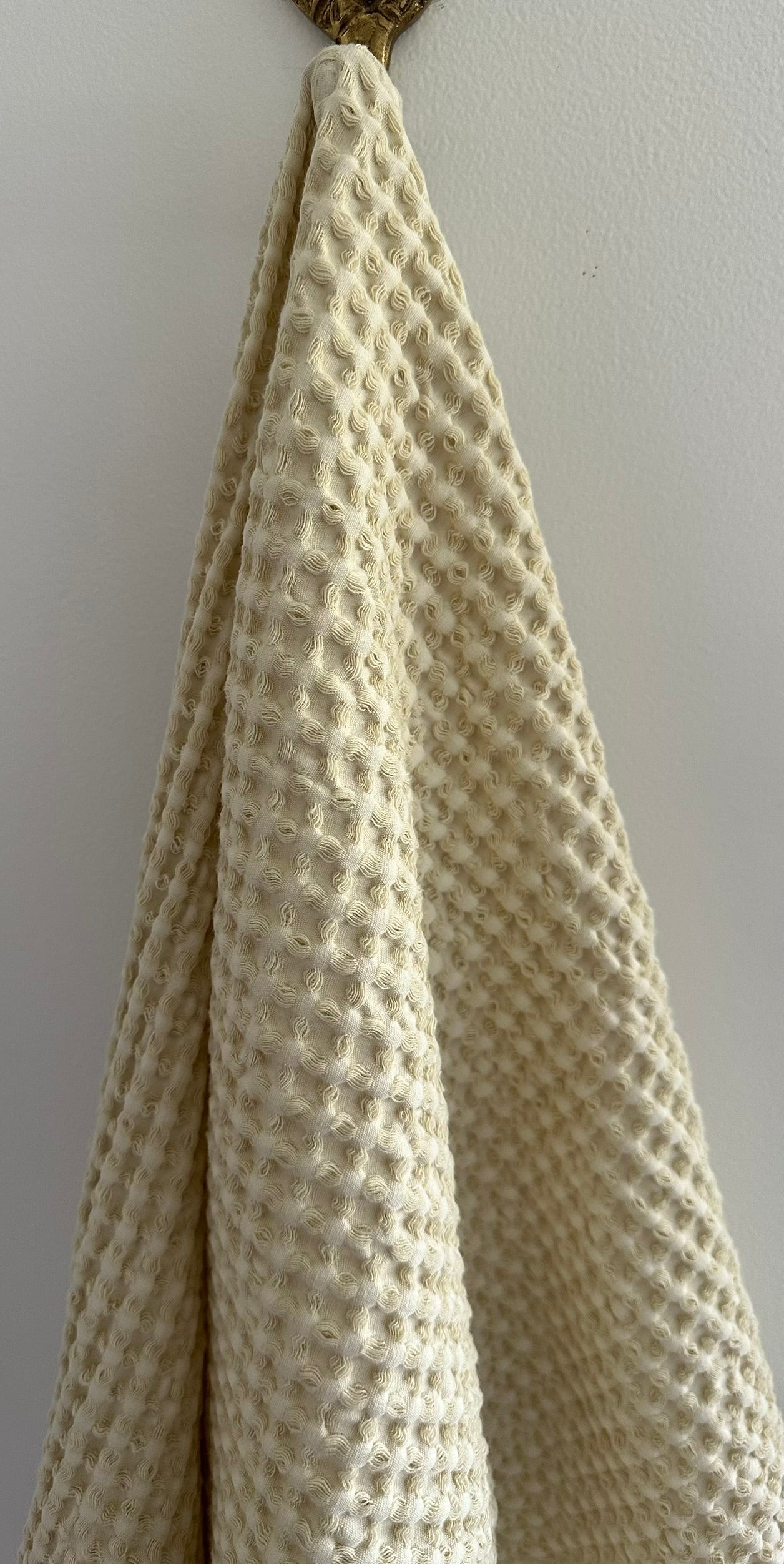 Cotton Waffle Tea Towel | Cream | 100% Organic Cotton