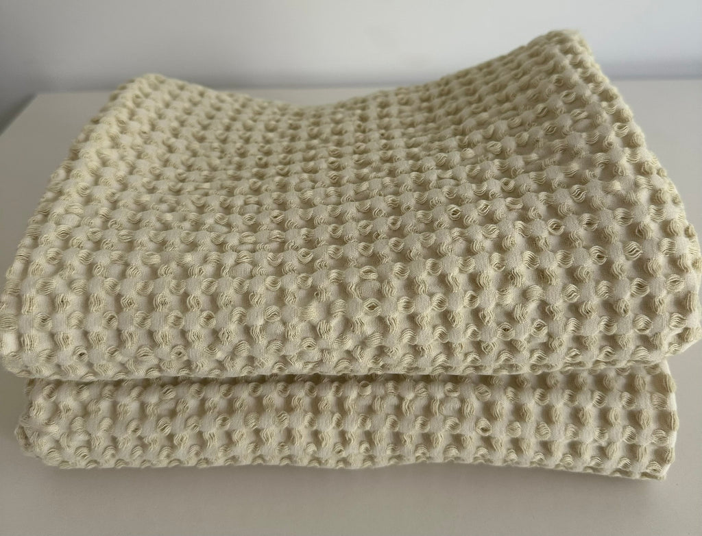 Cotton Waffle Tea Towel | Cream | 100% Organic Cotton