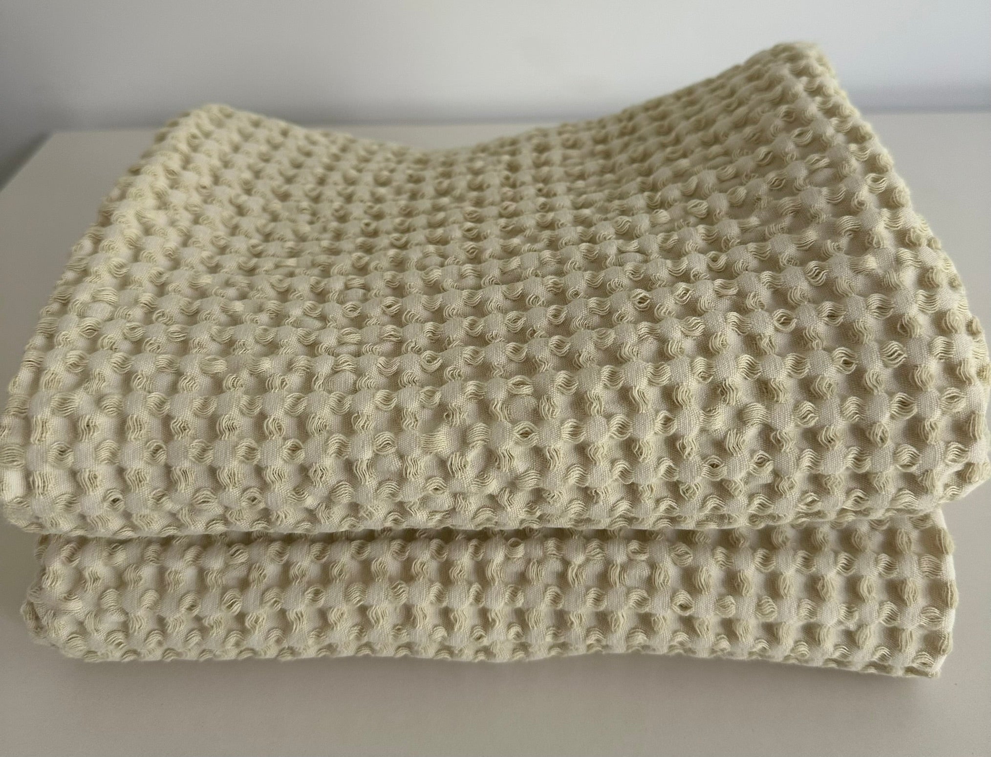 Cotton Waffle Tea Towel | Cream | 100% Organic Cotton