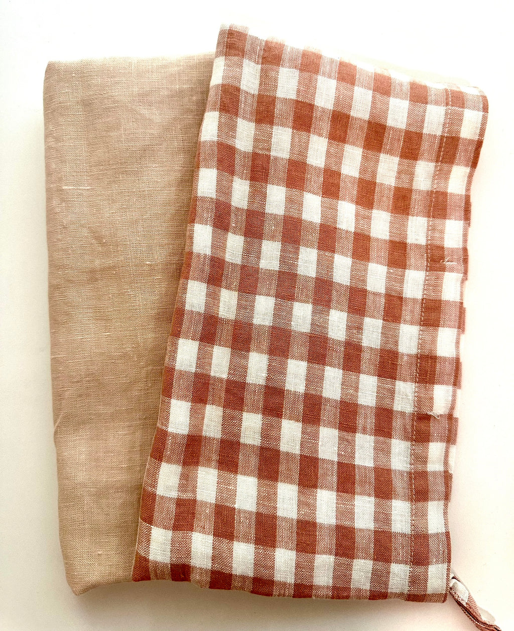 Tea Towel Set | Pink Blush | Two x French Linen Tea Towels