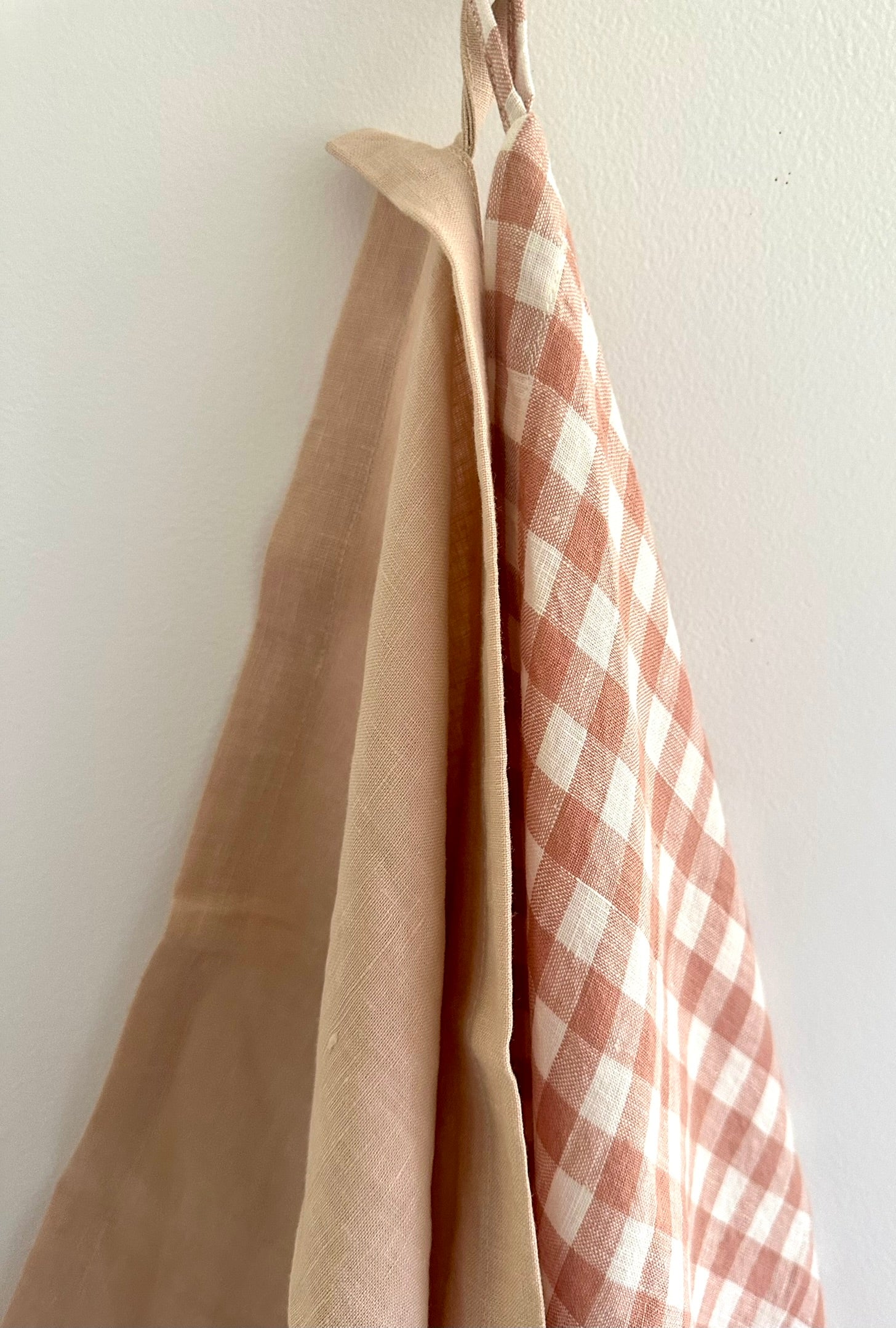 Pink blush french linen tea towels