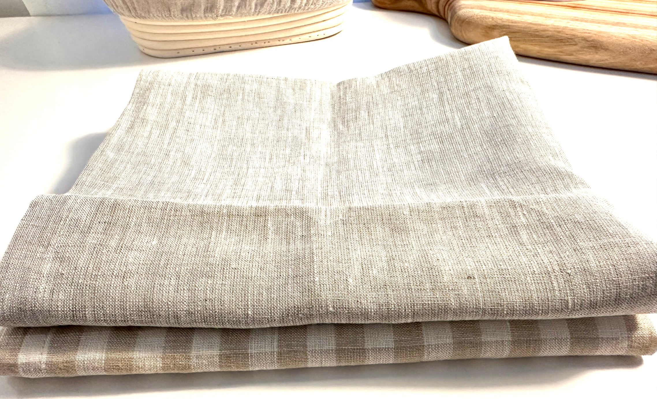 Tea Towel Set | Wheat Belt  | Two French Linen Tea Towels