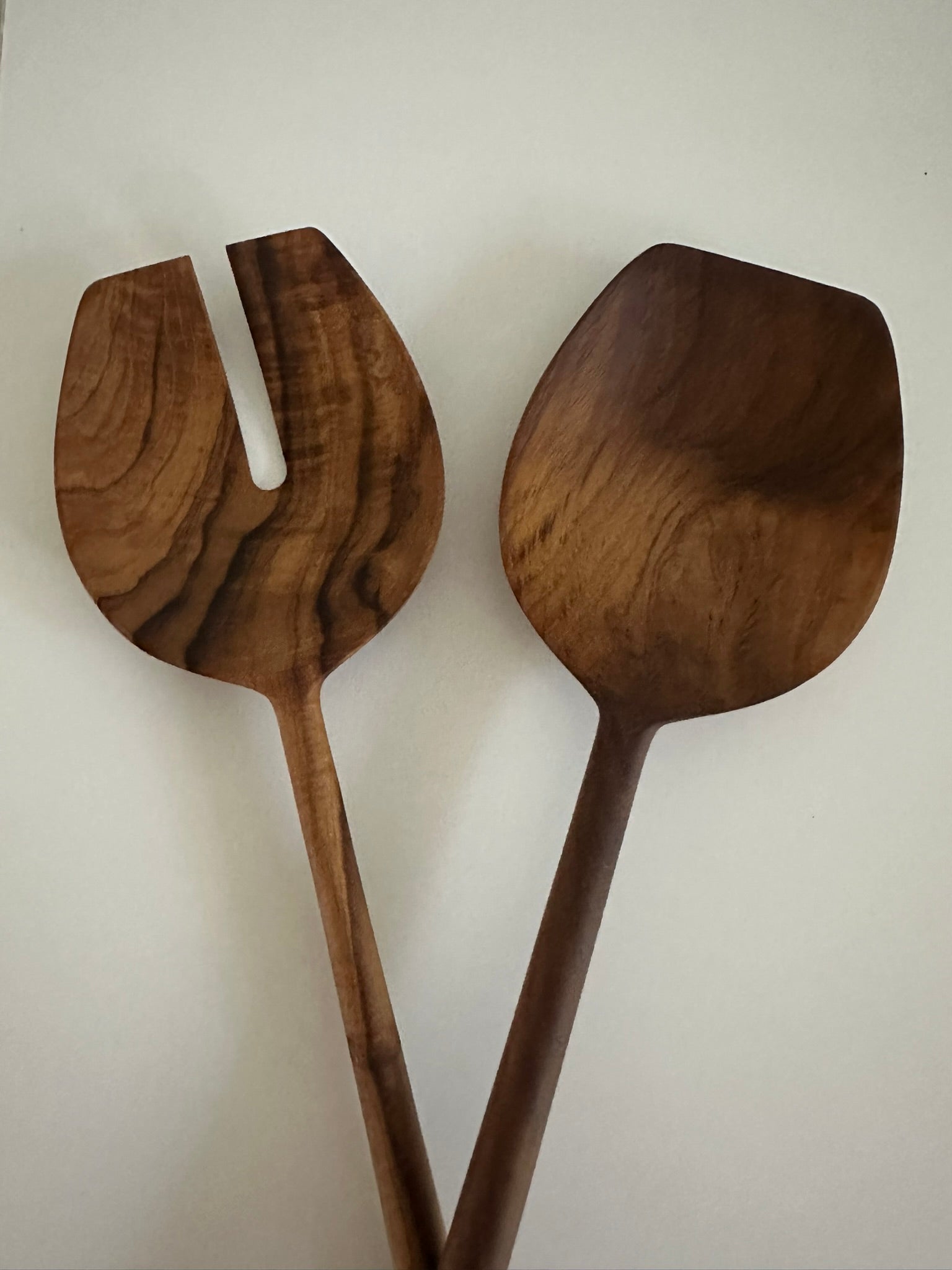 Wooden Salad Servers Set | Rustic Farmhouse Kitchen