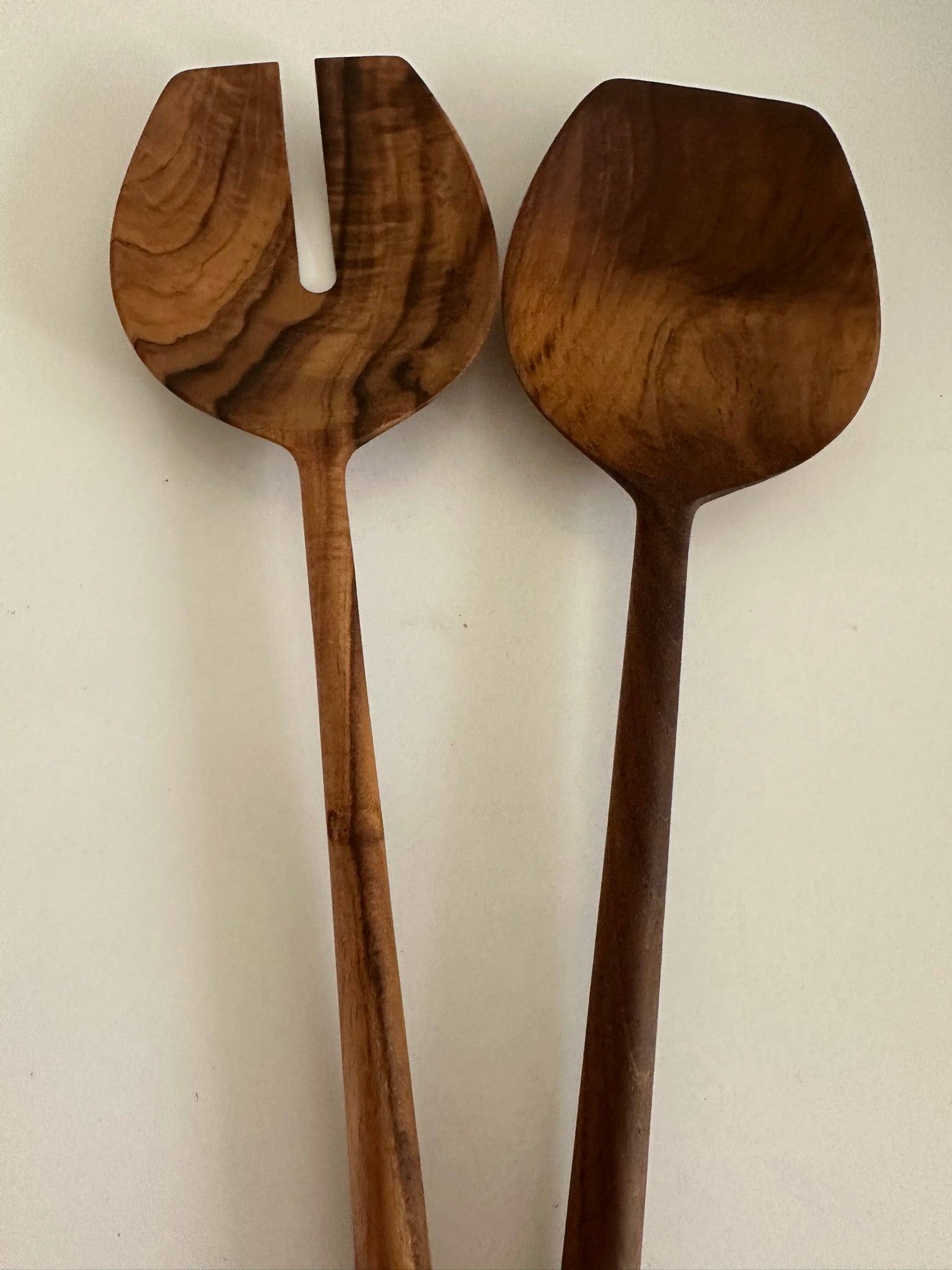 Wooden Salad Servers Set | Rustic Farmhouse Kitchen