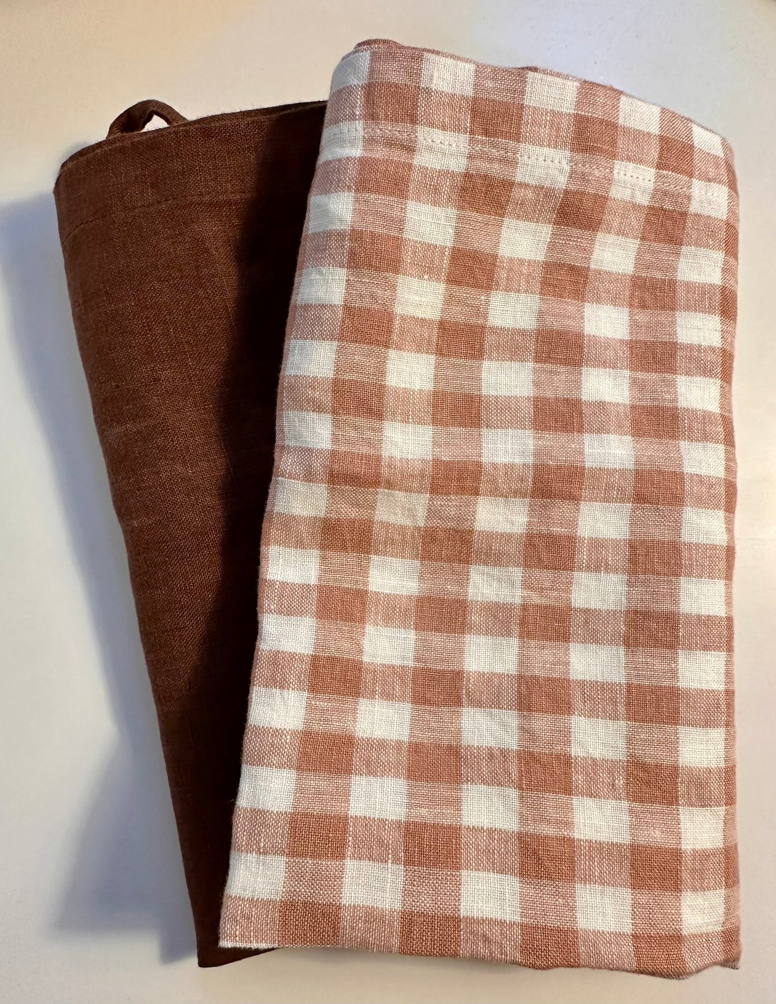 Gingham french linen tea towels