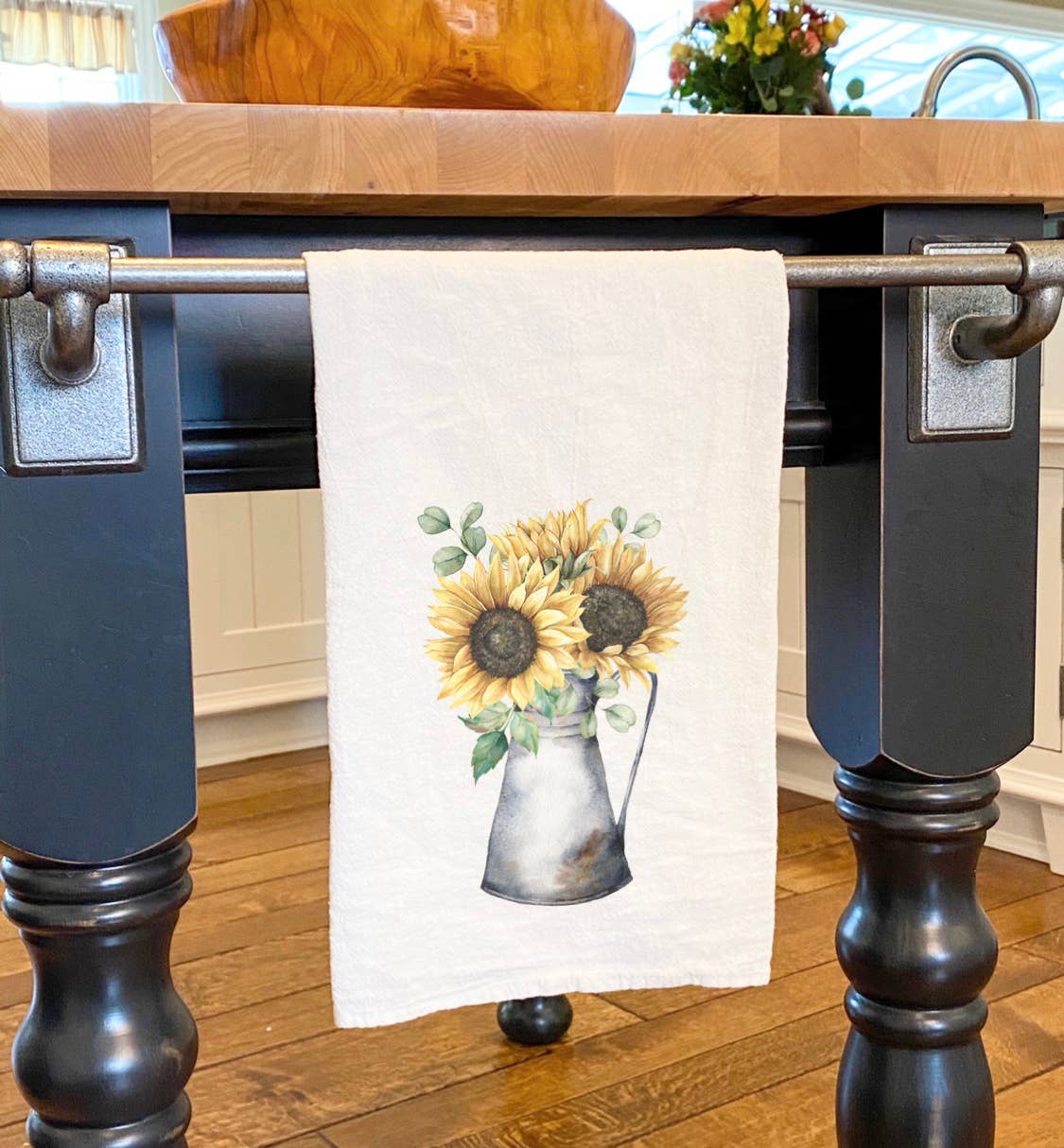 cotton tea towel flour sack style sunflowers. the eumundi trading co