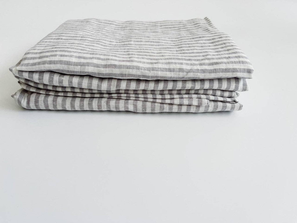 Tea Towel | Pure French Linen - Grey Stripe