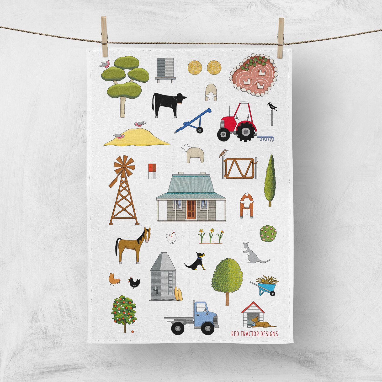 Tea Towel Set | Farmhouse Favourites | 2 x Linen Tea Towels