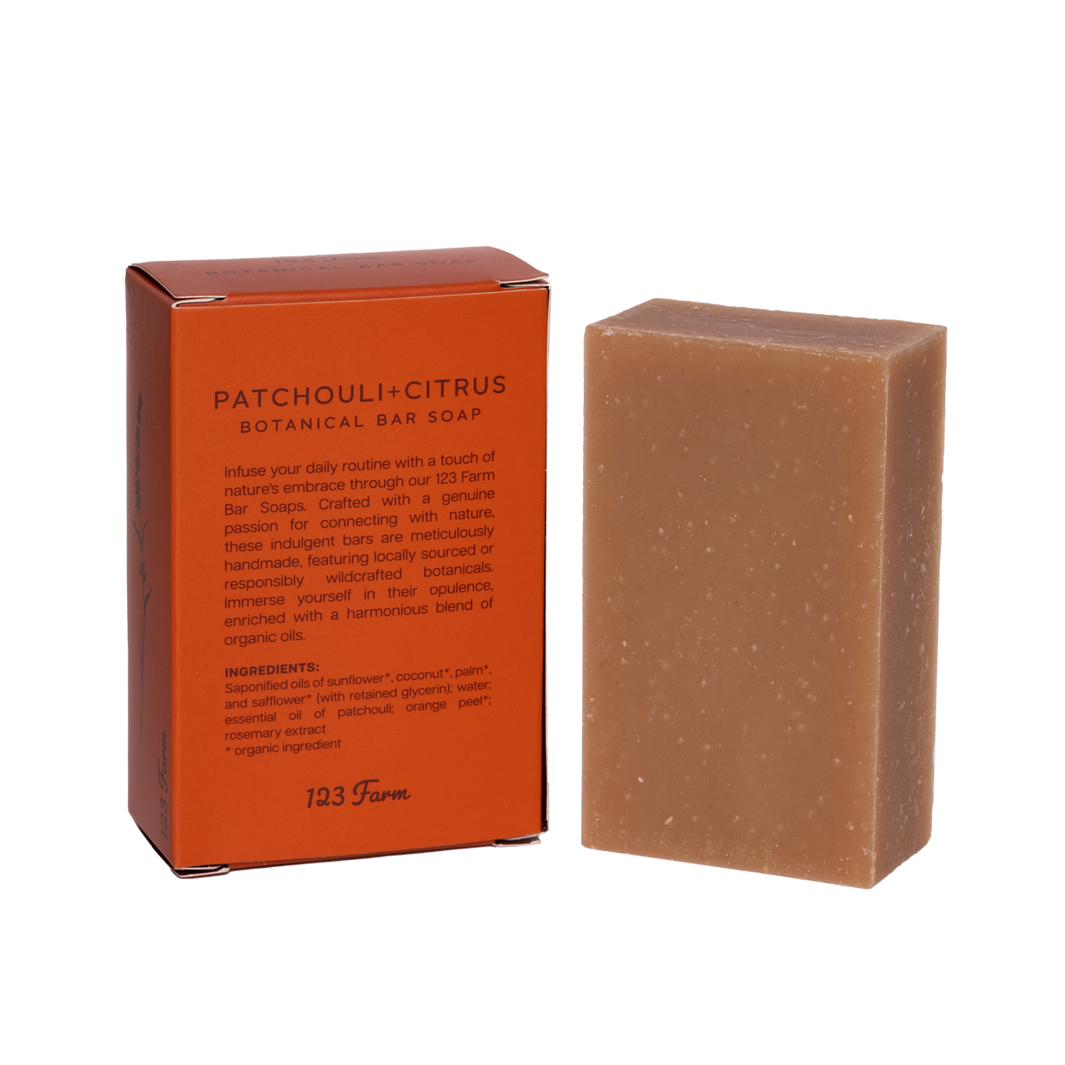 patchouli and citrus organic bar soap 