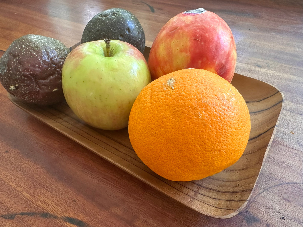 small wooden serving tray and wooden serving platter