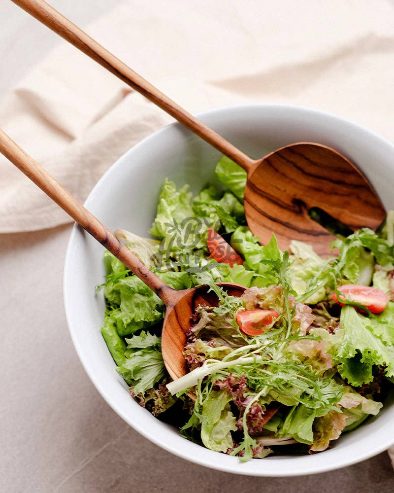 wooden salad server set the eumundi trading co